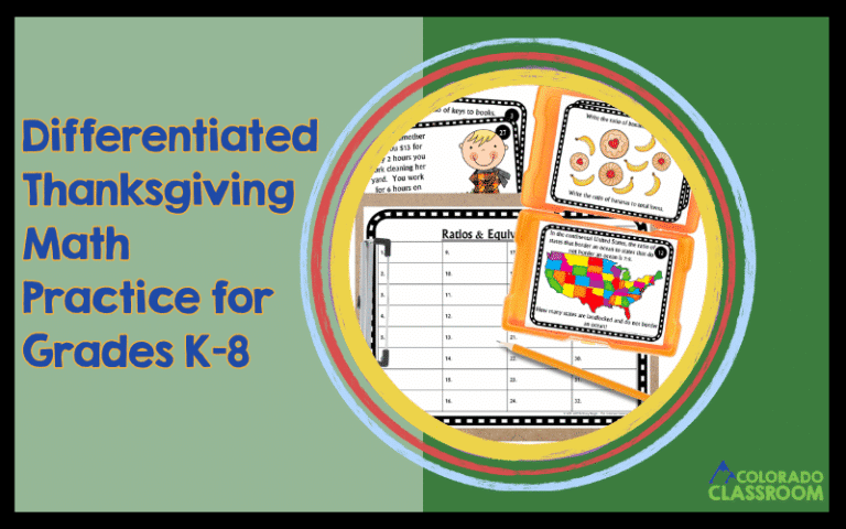 Differentiated Thanksgiving Math Practice for Grades K-8