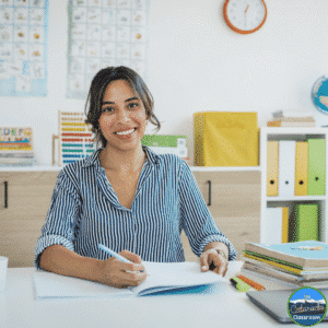 As your classroom setup begins to come together, don't forget to create a space for yourself.