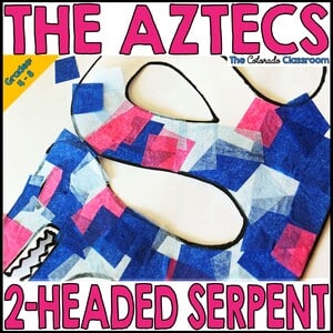 The Aztecs 2-Headed Serpent lesson with template and suggestions.
