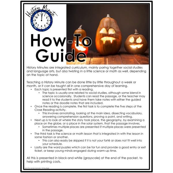 A "How'To Guide" for the Halloween's Origins History Minute