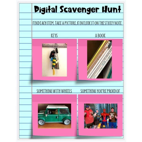 Digital Scavenger Hunt completed page
