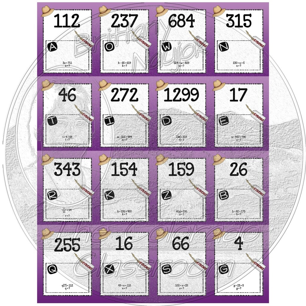 One-Step Equations Scavenger Hunt Game - The Colorado Classroom