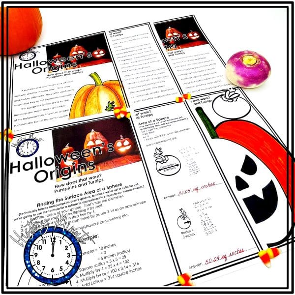 Math and Science lesson image from Origins of Halloween Reading Activity