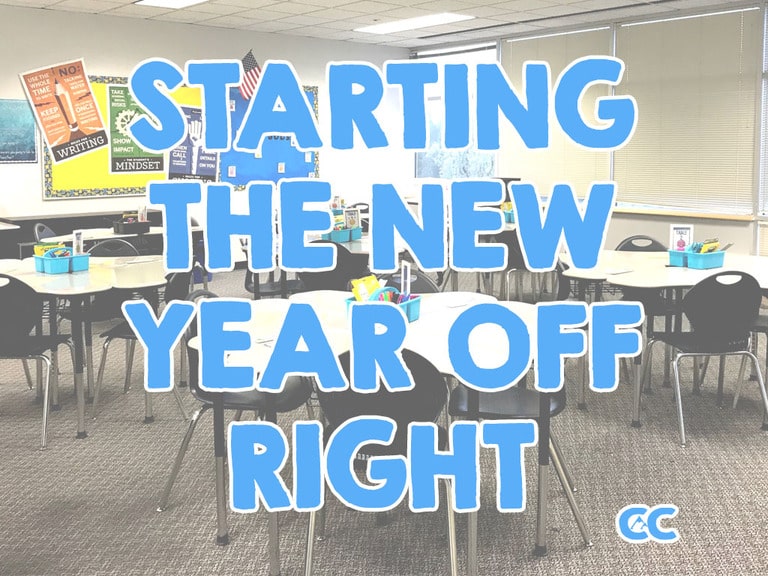 A classroom setting with the text overlay "Starting the New Year off Right" and The Colorado Classroom logo.