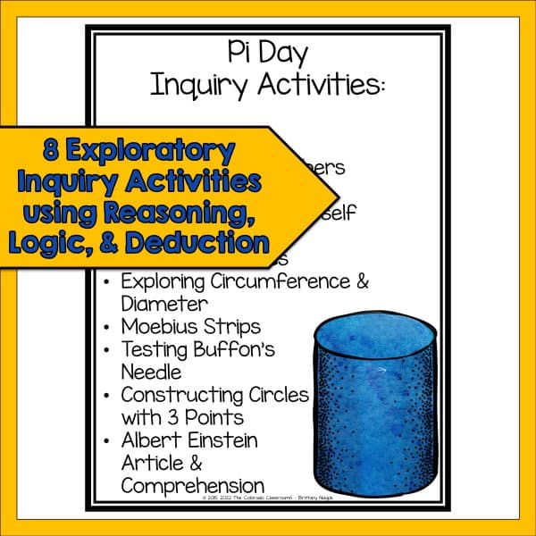 Pi Day Inquiry Activities - List of Included Activities