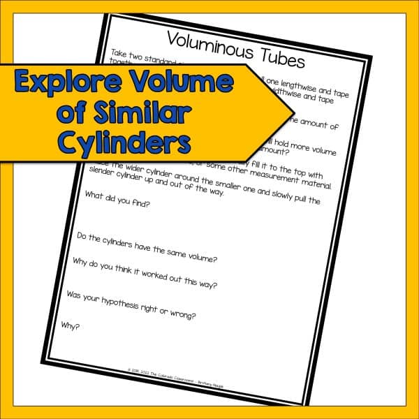 Pi Day Inquiry Activities - Explore Volume of Similar Cylinders