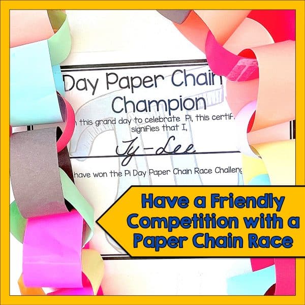 Paper Chain Race certificate with sample.