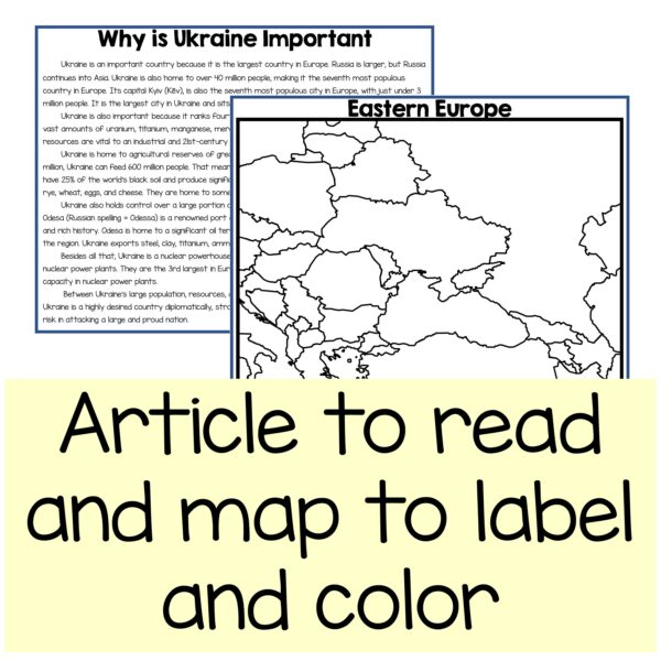 Ukraine Crisis article and Eastern Europe map
