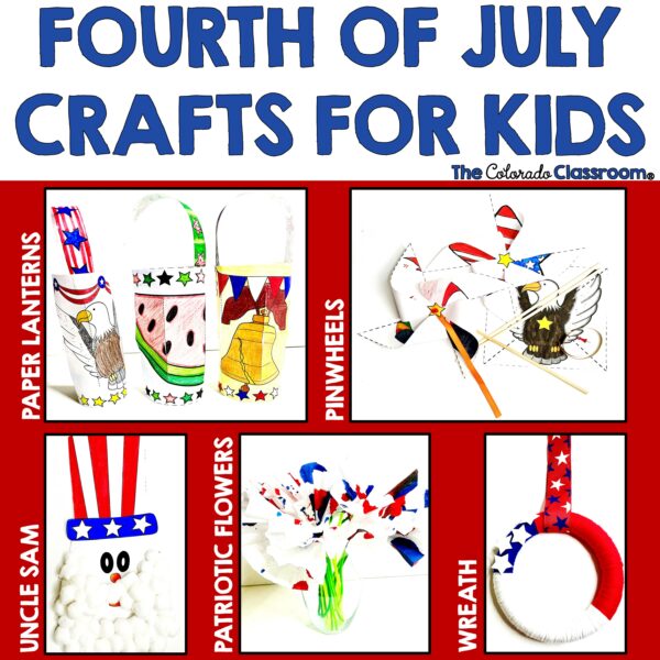Fourth of July Crafts for Kids comes with five crafts, photographed here, to celebrate the 4th with your family.