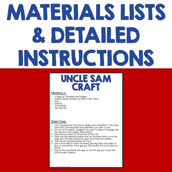 Materials list and detailed instructions example.