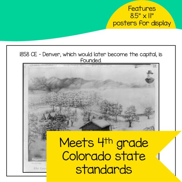 Timeline photo and explanation that material meets 4th-grade standards
