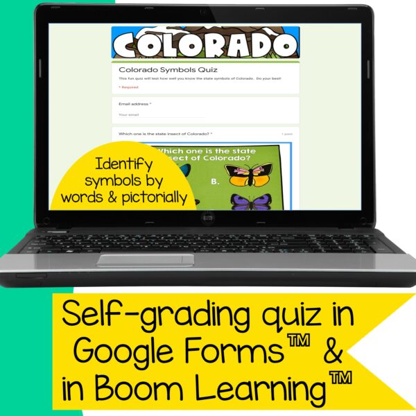 Colorado Symbols Self-Grading Quizzes