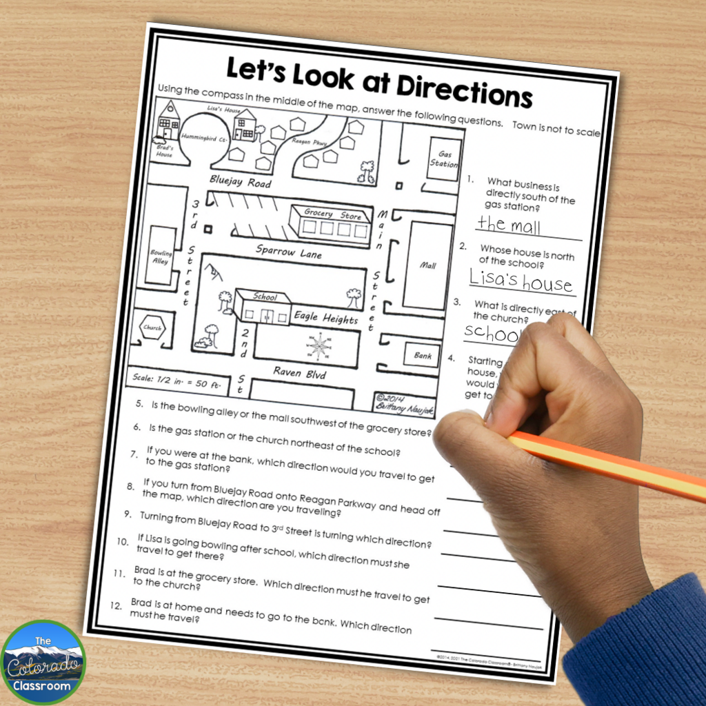 Worksheets like these give your students valuable map skills practice and allow them to read a map while answering questions.
