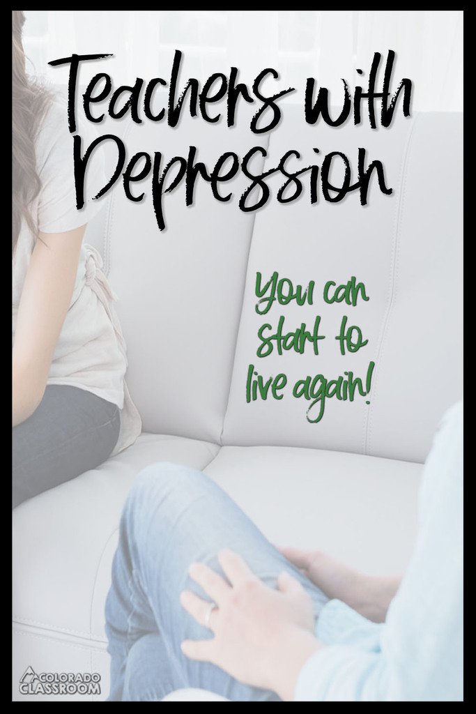 This image shows teachers with depression receiving therapy. The text reads Teachers with Depression. You can start to live again.