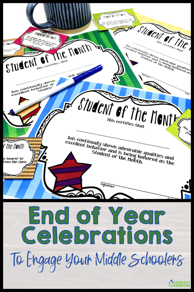 Looking for a way to celebrate your middle school students at the end of year? These end of year celebration ideas are sure to engage and excite your middle schoolers and are the perfect way to end the school year!