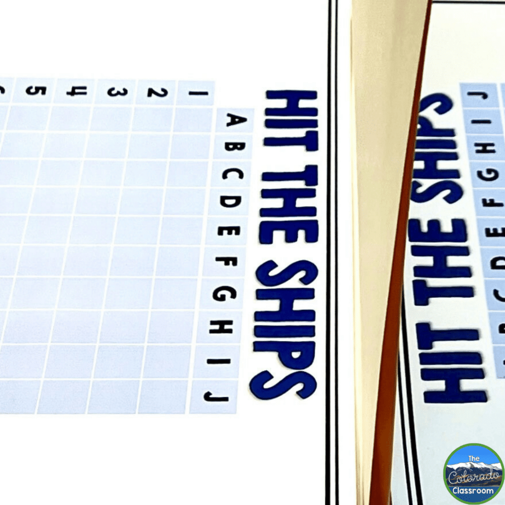 This photo highlights "Hit the Ships" a great game for teaching longitude and latitude.