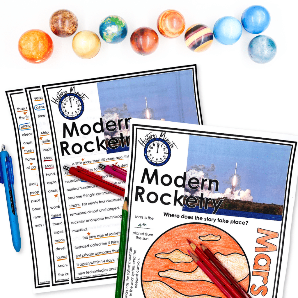 This Modern Rocketry History Minute is a fun and engaging activity that is perfect for your sub tub.