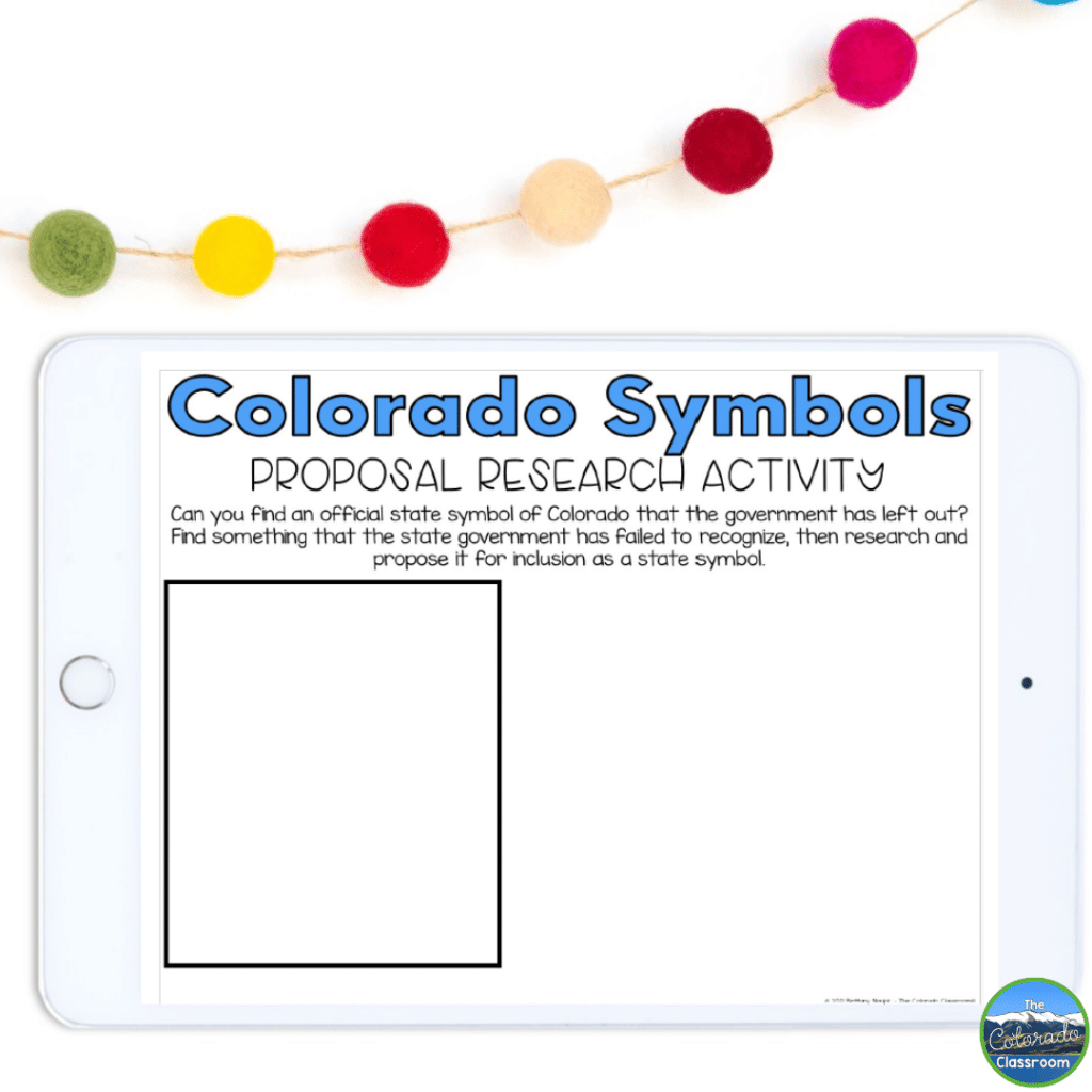 Creating a new state symbol will keep your students engaged when learning about Colorado state symbols.