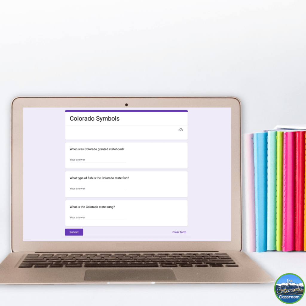 Teaching Colorado state symbols using Boom Cards or Google Forms can help reinforce your student's knowledge.