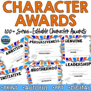 Character Awards in Orange and Blue