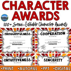 Character Awards in Red and Orange