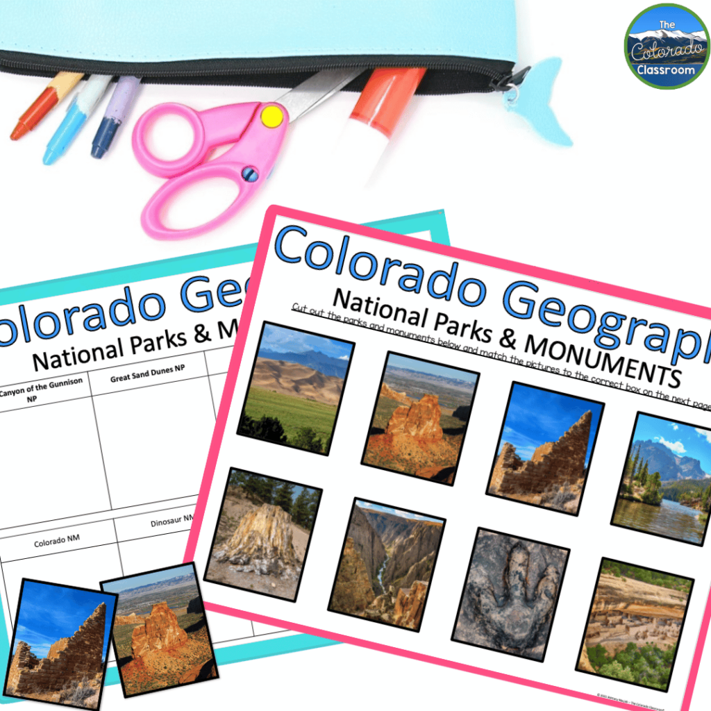 This image shows my paper and digital unit for teaching Colorado geography.