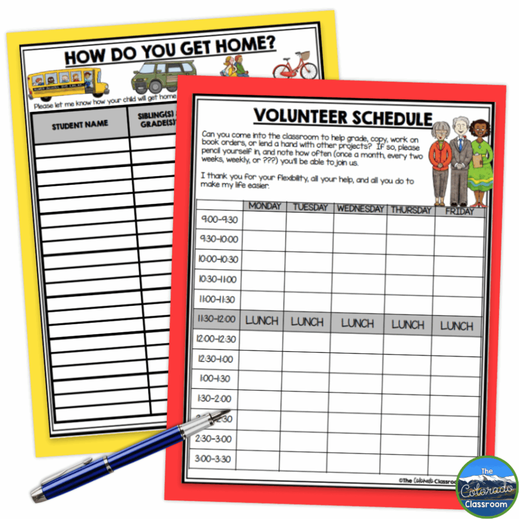 Open house forms are a total game changer when it comes to back to school must haves for teachers.