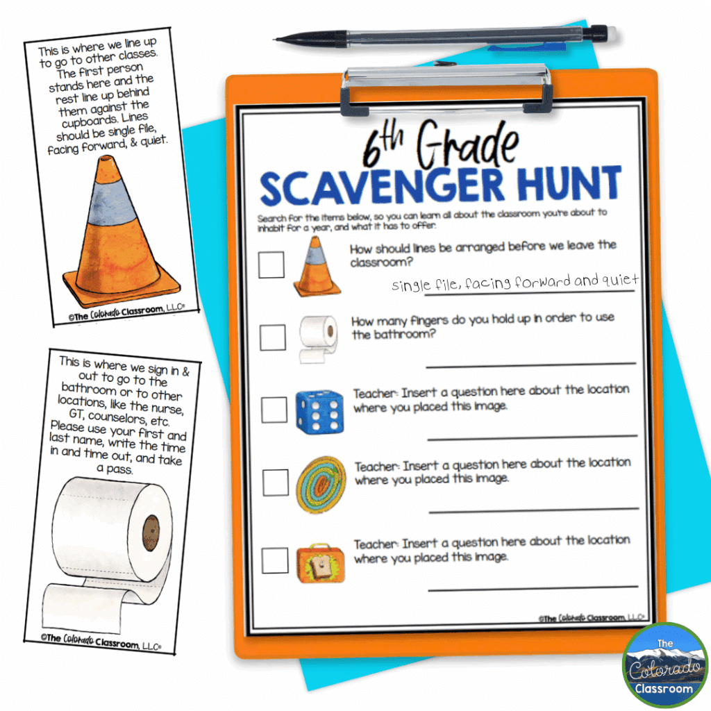 A scavenger hunt is the perfect activity for the first week of school