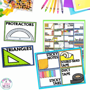 Supply labels are a must have for back to school organization for teachers. 