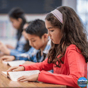 A class novel looks very different. Instead of simply listening, our students become active readers.